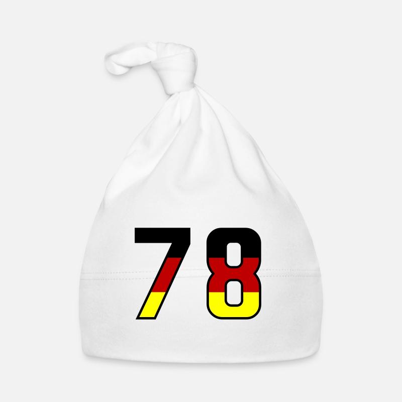 78 Symbole numérique Allemagne - Bonnet bio Bébé - blanc
