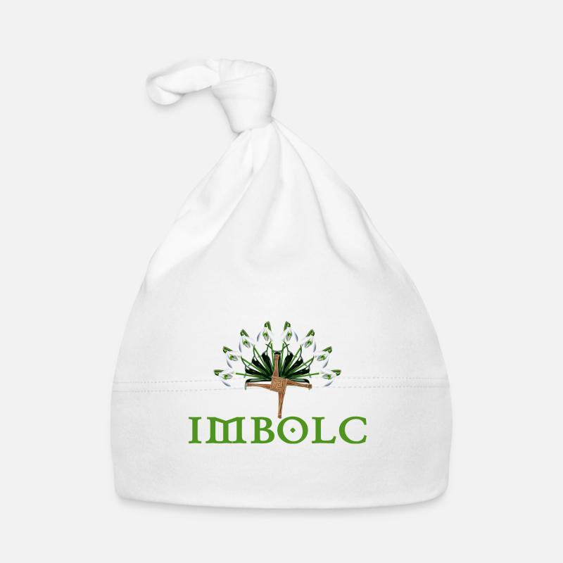 imbolc with snowdrop semicircle Organic Baby Cap