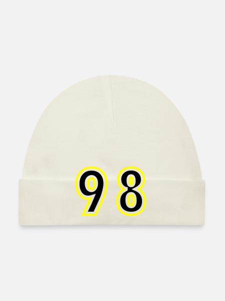 98 Nombre Collège - Bonnet bio Bébé - blanc - Devant
