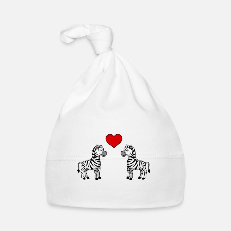 Zebra Comic Couple Love Organic Baby Cap