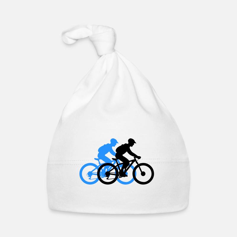 Mountain Bike Bicycle Man Silhouette Organic Baby Cap