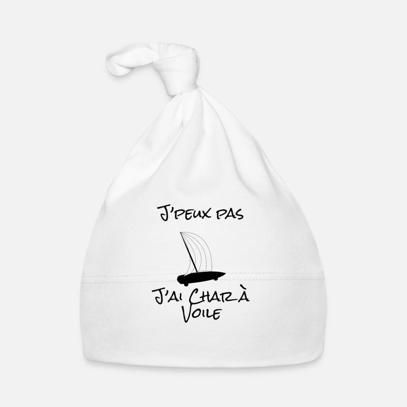 J'peux pas j'ai Char à voile - Bonnet bio Bébé - blanc