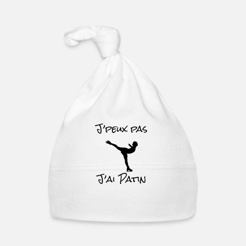 J'peux pas j'ai Patin - Bonnet bio Bébé - blanc