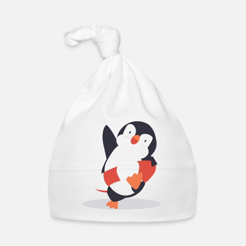 Pinguin - Baby Bio-Mütze - Weiß