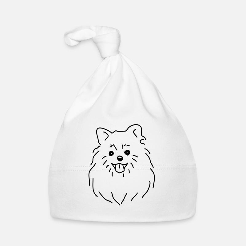 nain Spitz Poméranie chemise tshirt chien spitz - Bonnet bio Bébé - blanc