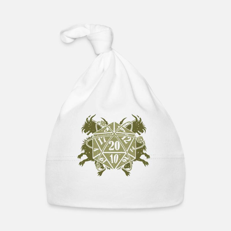 Dessus de table rétro vintage D20 RPG RPG Bonnet bio Bébé
