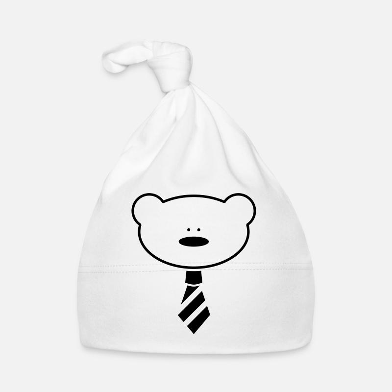 Funny teddy bear with tie Organic Baby Cap