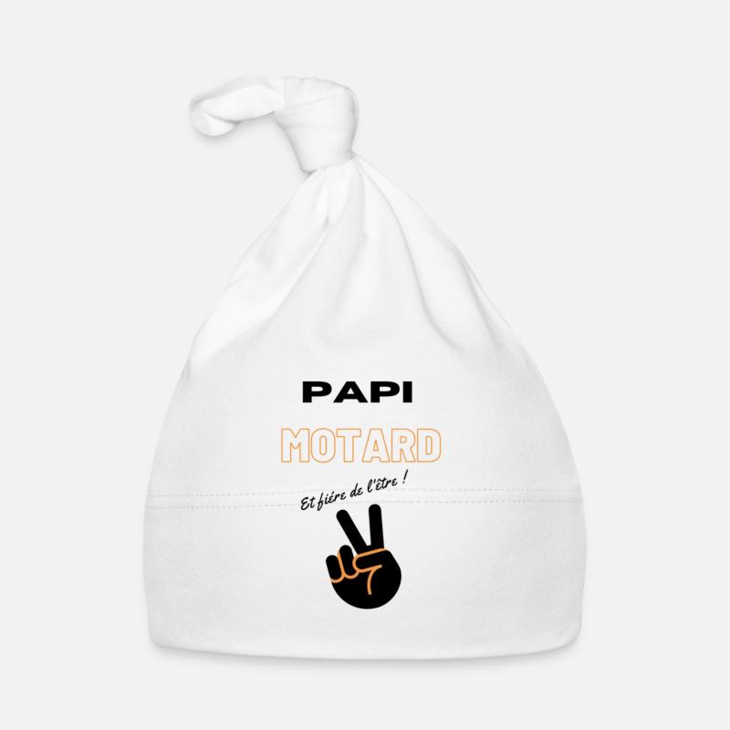 papi motard t-shirt idée cadeau Bonnet bio Bébé