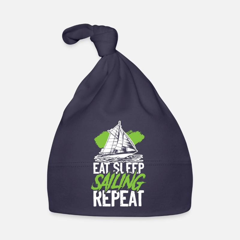 eat sleep sailing repeat Organic Baby Cap