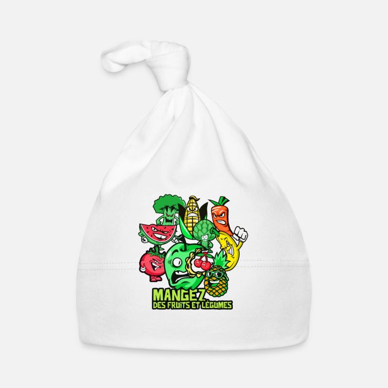 Essen Sie Obst und Gemüse. Baby Bio-Mütze