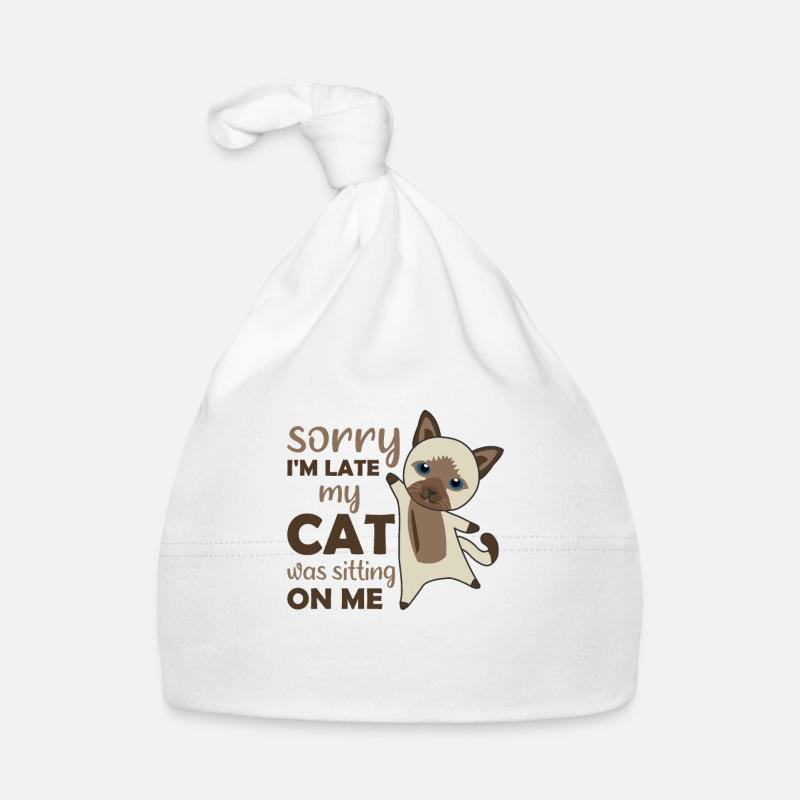 Chat Chat Chat Rigolo rigolo - Bonnet bio Bébé - blanc