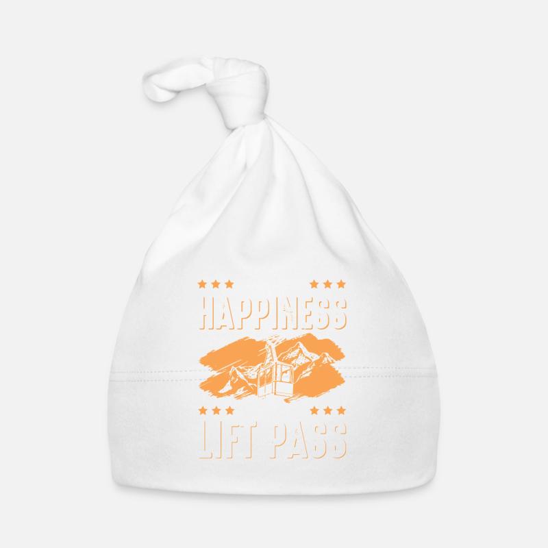 happy ski skiing Organic Baby Cap