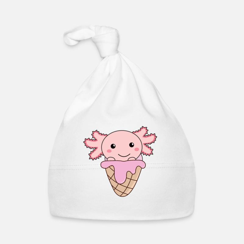 Axolotl rosa Eis Waffel süße Tiere Axolotls Baby Bio-Mütze