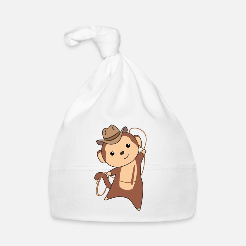 Singe cow-boy drôle de singes westerns pour fashing Bonnet bio Bébé
