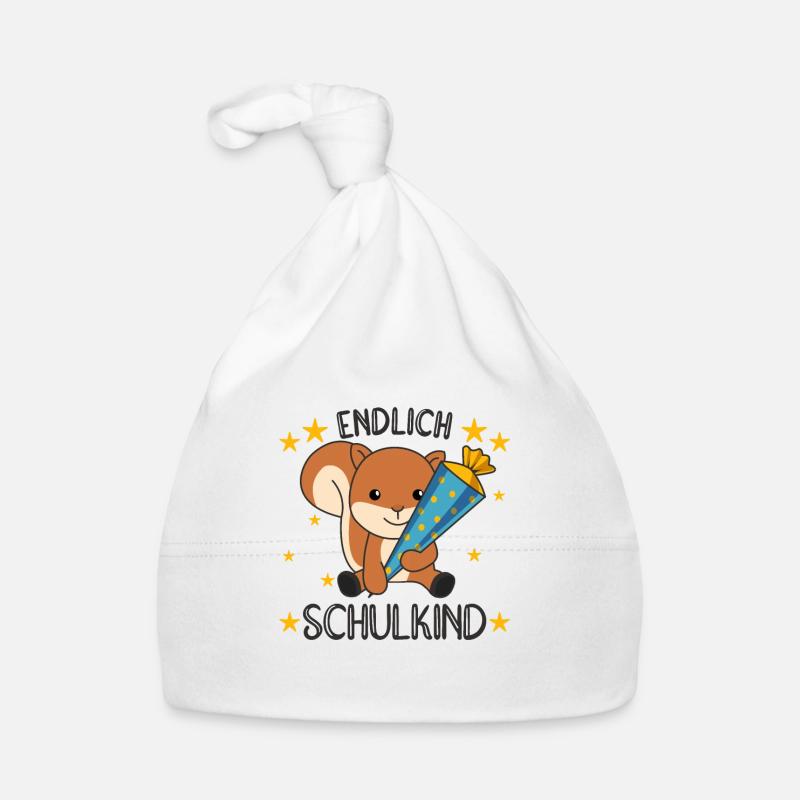 Endlich Schulkind Eichhörnchen Schultüte Schule Baby Bio-Mütze