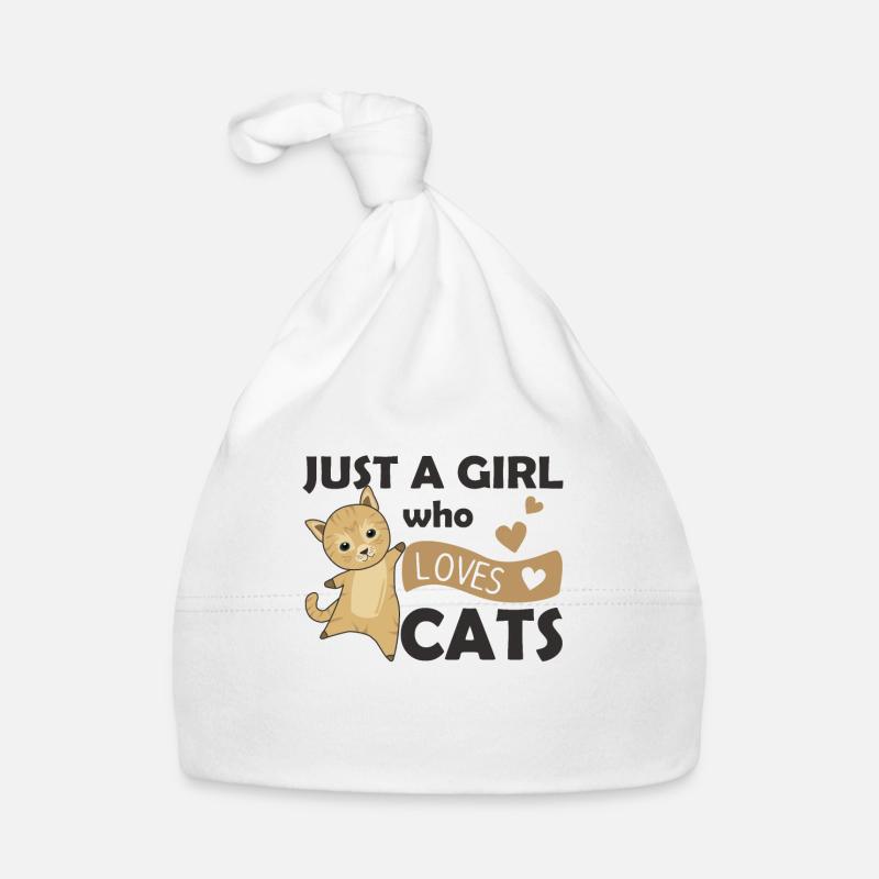 Juste une fille qui aime le chat mignon Bonnet bio Bébé