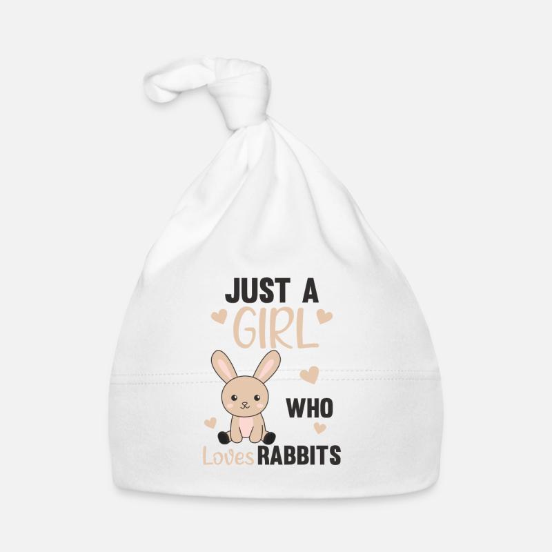 Juste une fille qui aime les lapins - lapin mignon - Bonnet bio Bébé - blanc