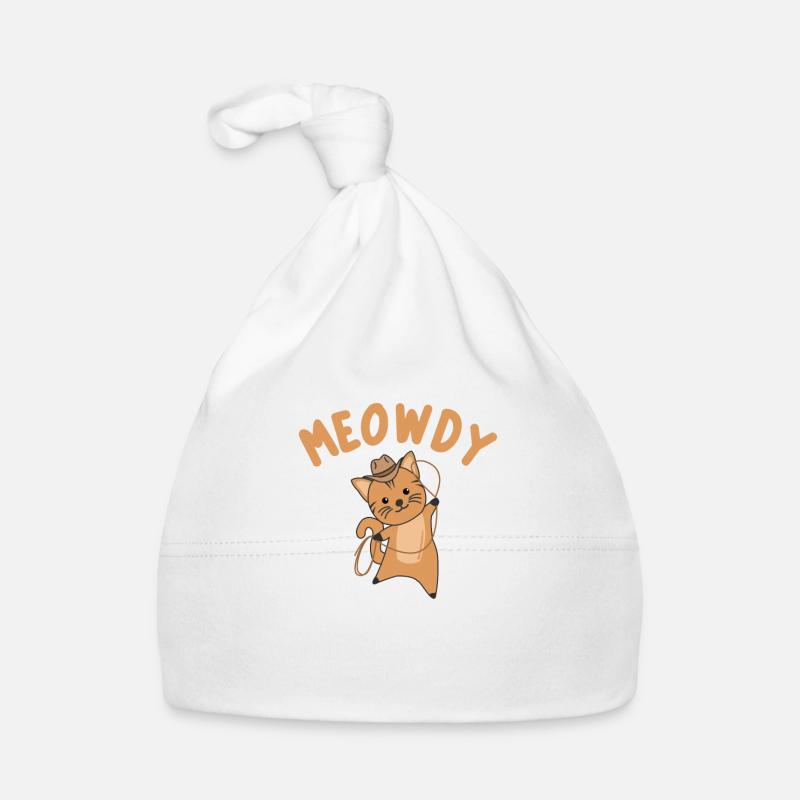 Meowdy Howdy chat cow-boy avec lasso doux chats Bonnet bio Bébé