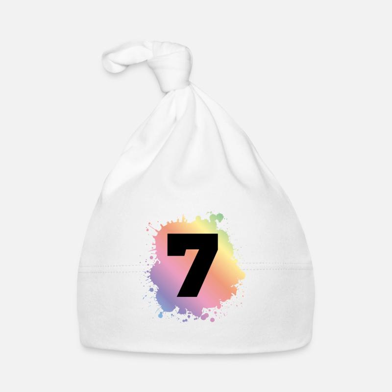 7 nombre de taches - Bonnet bio Bébé - blanc