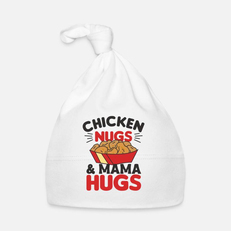Chicken Nuggs Et Mama Hugs Drôles de nuggets de nourriture Bonnet bio Bébé