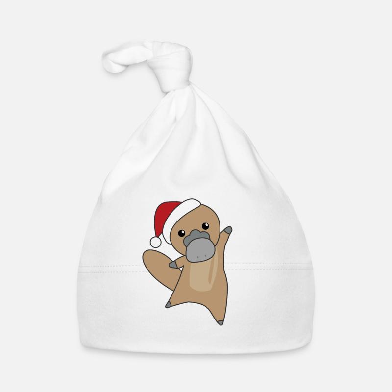 Platypus Christmas Platypuses cute animals Organic Baby Cap