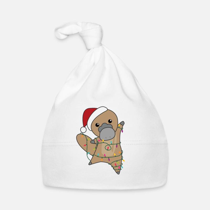 Platypus Christmas Platypuses cute animals Organic Baby Cap