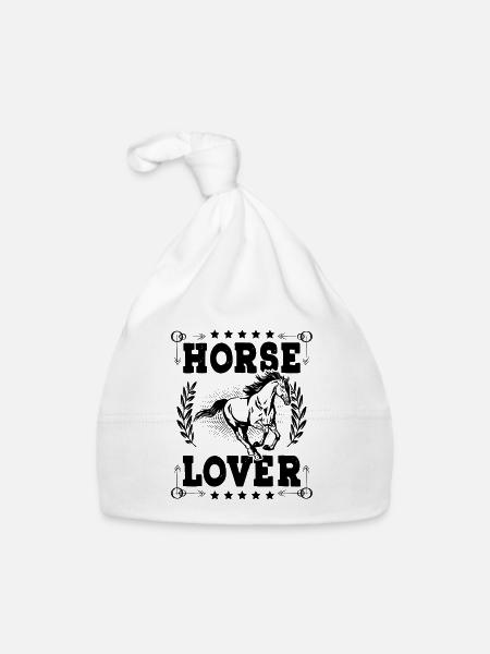 Horse Lover - Baby Bio-Mütze - Weiß - Vorne