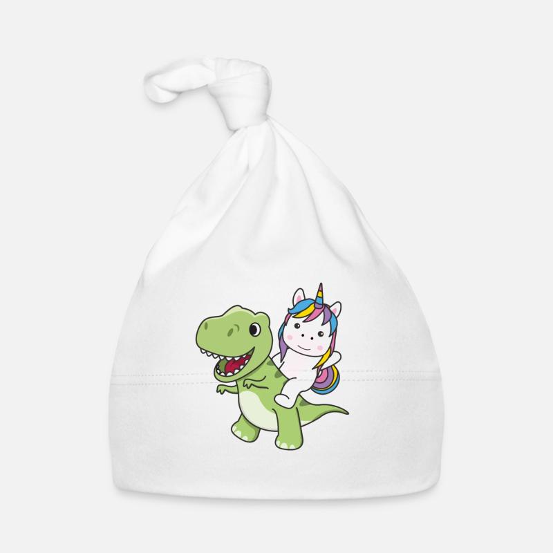 La licorne monte sur un dinosaure doux Trex avec des licornes Bonnet bio Bébé