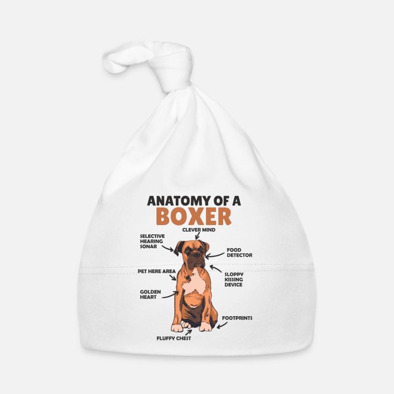 Anatomie eines Boxer süße Hunde Welpe Baby Bio-Mütze
