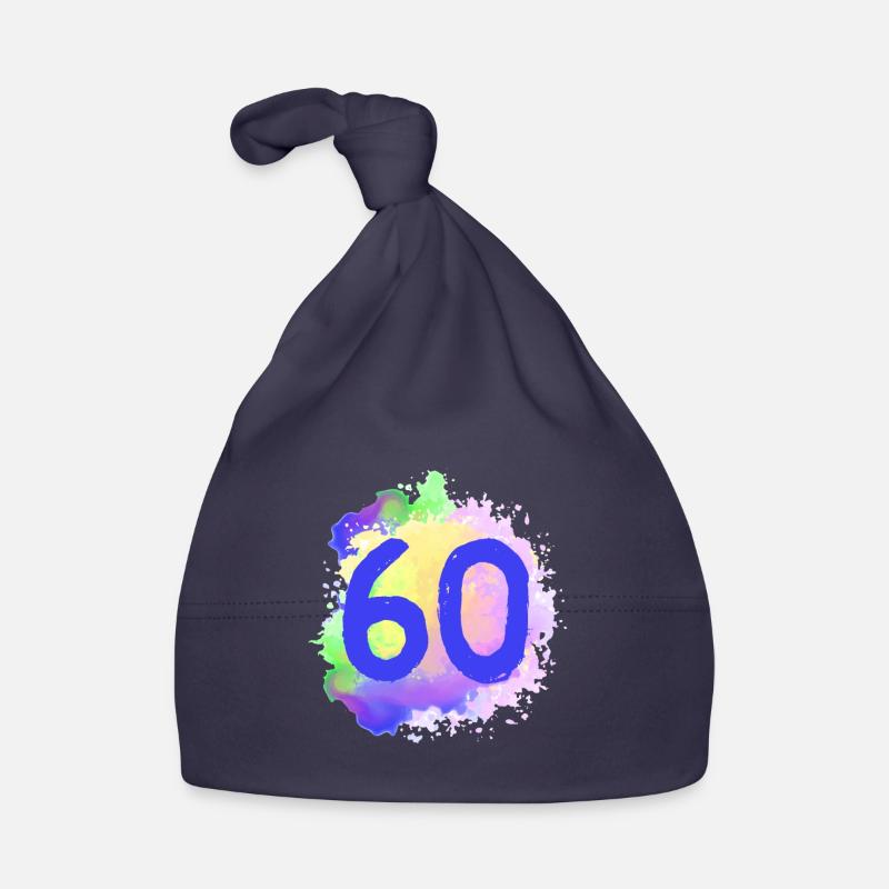 60 Zahl Klecks Baby Bio-Mütze