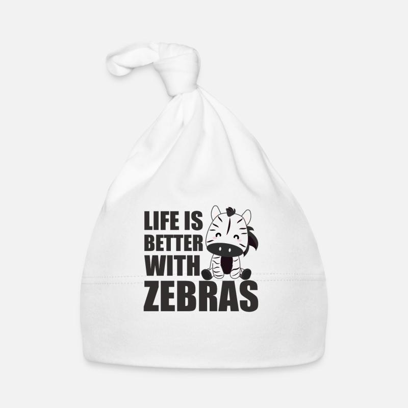 Life is better with zebras - cute zebra Organic Baby Cap