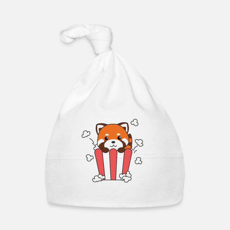Red Panda Popcorn Time jeu de mots amusant Bonnet bio Bébé