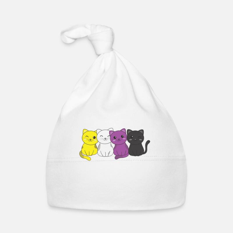 Nonbinary Flag Non Binary Pride LGBTQ süße Katze Baby Bio-Mütze