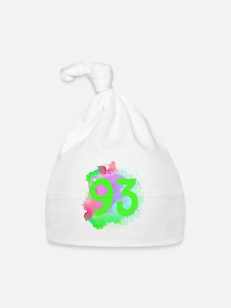 93 Number of blobs - Organic Baby Cap - white - Front