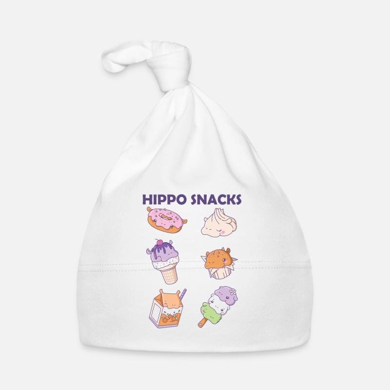Fun Hippo Snacks Mignon Kawaii Esthétique Bonnet bio Bébé