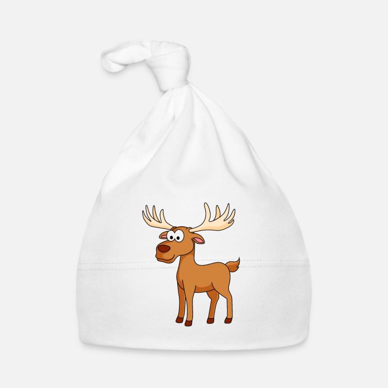 Moose Comic Animal - Bonnet bio Bébé - blanc