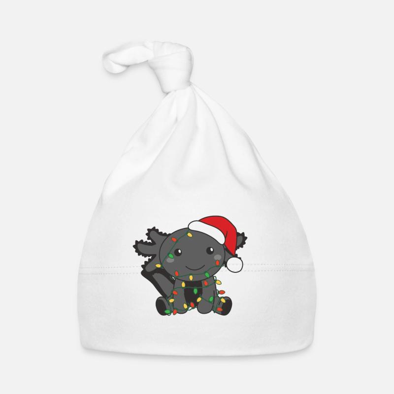 Axolotl Christmas Winter Animals Axolotls Organic Baby Cap