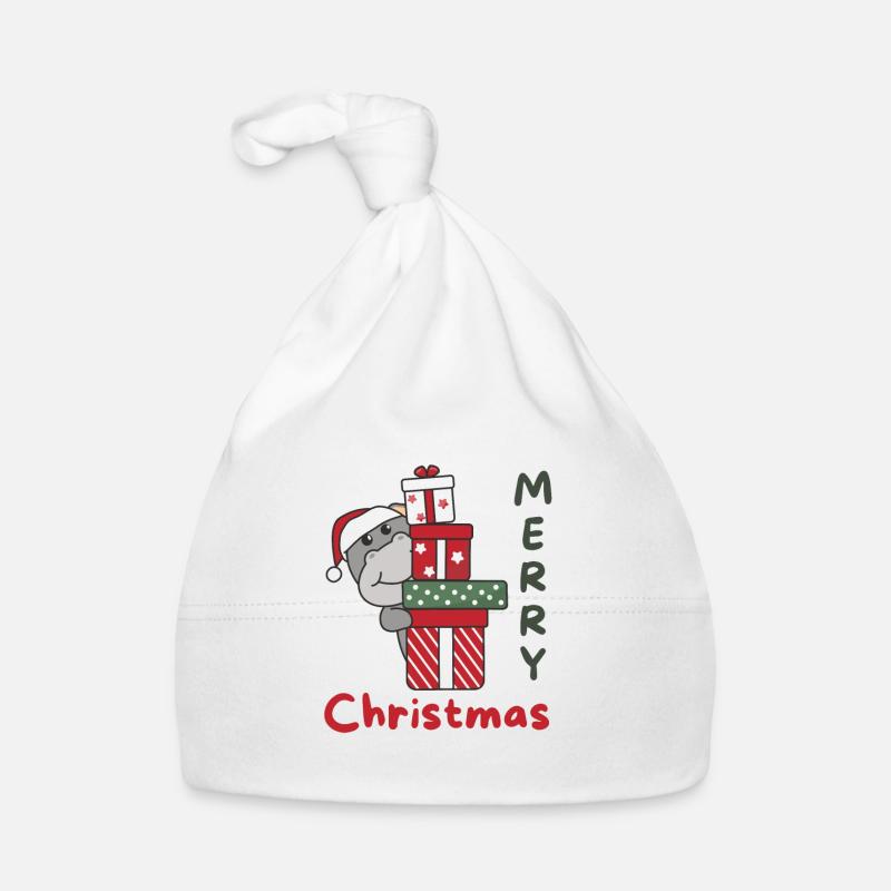 Hippo Cadeau de Noël Animaux d’hiver Hippos Bonnet bio Bébé