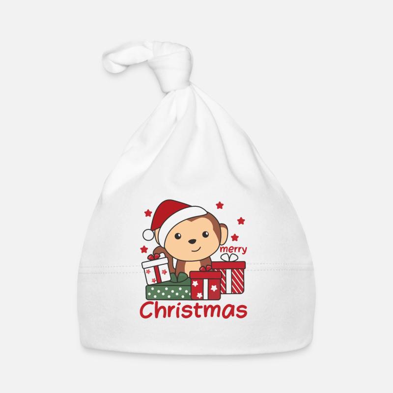 Affe Weihnachten Geschenk Winter Tiere Affen Baby Bio-Mütze