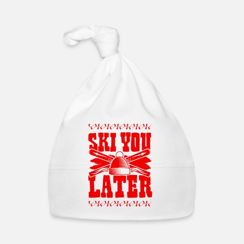 ski skiing - Baby Bio-Mütze - Weiß