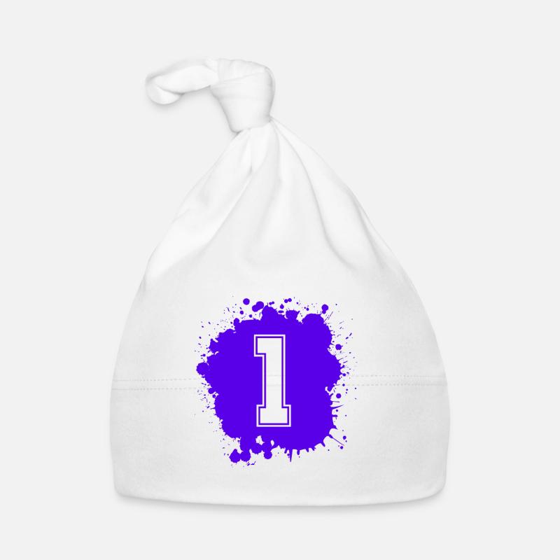 1 Zahl Klecks Baby Bio-Mütze