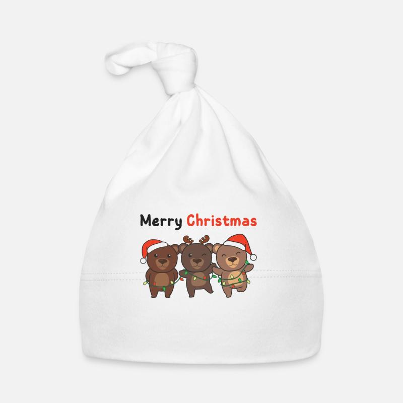 Ours Noël Animaux Ours Joyeux Noël Bonnet bio Bébé