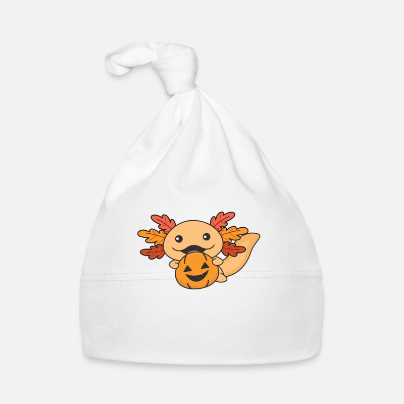 Automne axolotl avec feuilles d’automne citrouille automne Bonnet bio Bébé