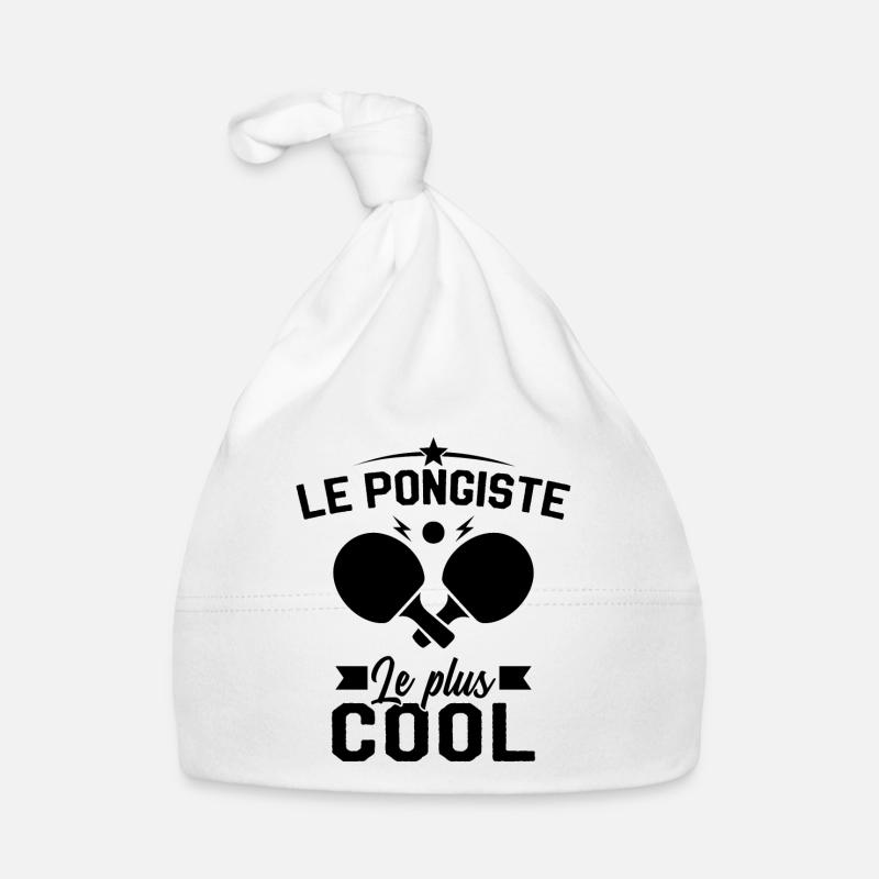 Le Pongiste le plus cool Cadeau Ping Pong - Bonnet bio Bébé - blanc