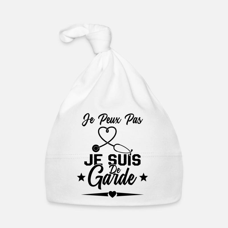 Je Peux Pas Je Suis De Garde Drôle Infirmier Bonnet bio Bébé
