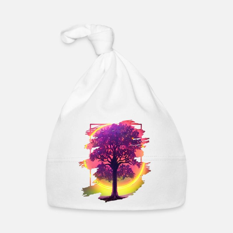 Arbre - Bonnet bio Bébé - blanc