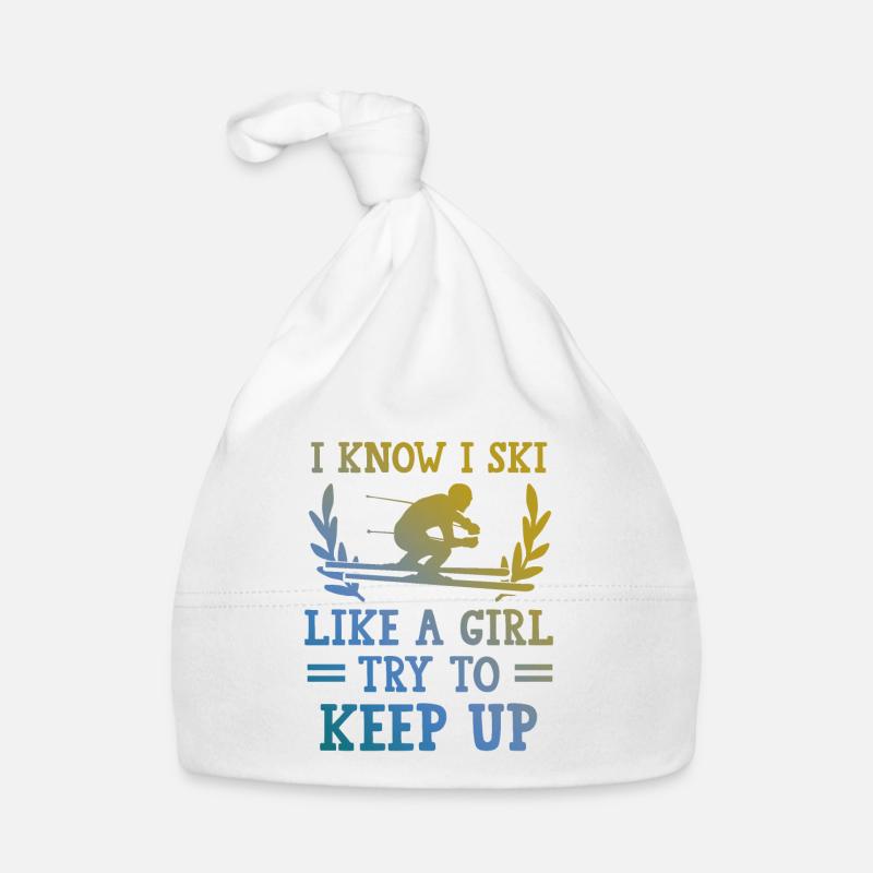 Ski like a girl Organic Baby Cap