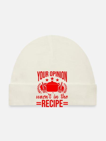 Cooking Recipe - Organic Baby Cap - white - Front