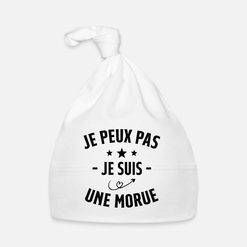 Je Peux Pas Je Suis Une Morue - Bonnet bio Bébé - blanc