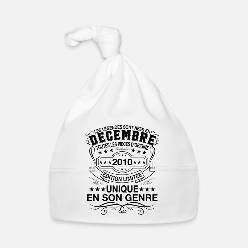 Les légendes sont nées en Décembre 2010 Cadeau Bonnet bio Bébé